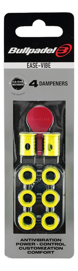Dampeners Antivibradores Bullpadel Ease Vibe Pack x4 Amarelo