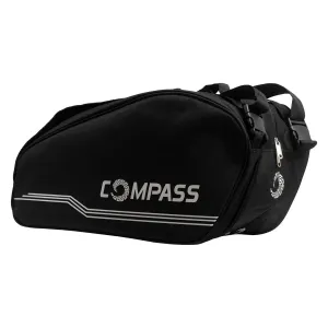 RAQUETEIRA PRETA LOGO PRATA COMPASS