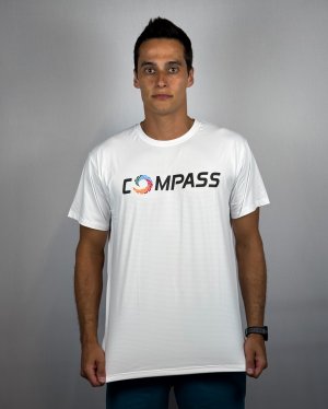 CAMISETA DRY MASC BRANCA TRADICIONAL COMPASS