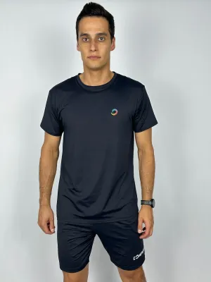 CAMISETA DRY MASC PRETA LOGUINHO COMPASS