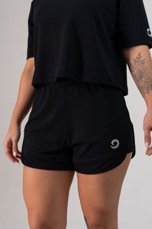 SHORT MOLETOM FEMININO PRETO COMPASS