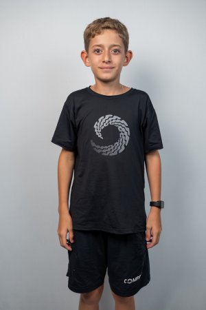 CAMISETA DRY INFANTIL PRETA LOGAO  COMPASS