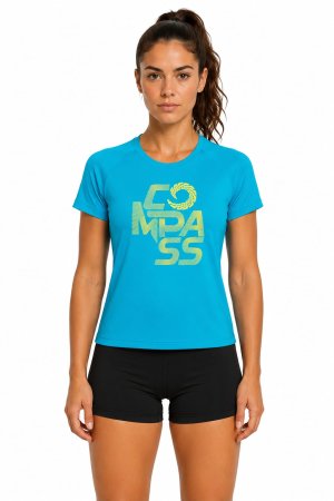 BABY LOOK DRY AZUL LOGO RISCADO
