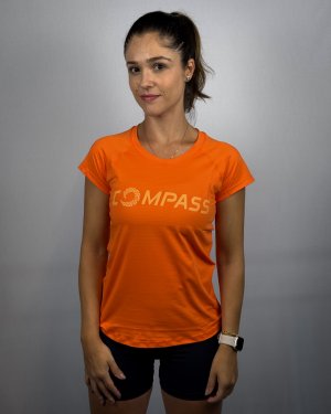 BABY LOOK DRY LARANJA LOGO DOURADO